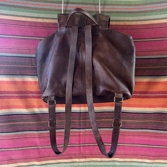 BRUNO ROSSI Brown Genuine Leather Backpack Travel Rucksack Size L - Picture 4 of 14